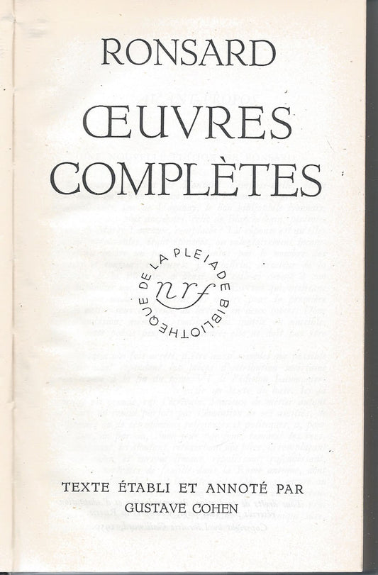 Oeuvres complètes - copertina