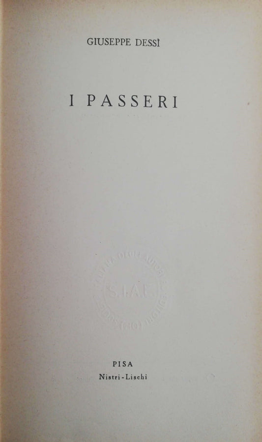 I passeri - copertina