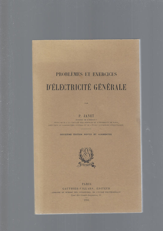 PROBLEMES ET EXERCICES  D'ELECTRICITE'  GENERALE - copertina