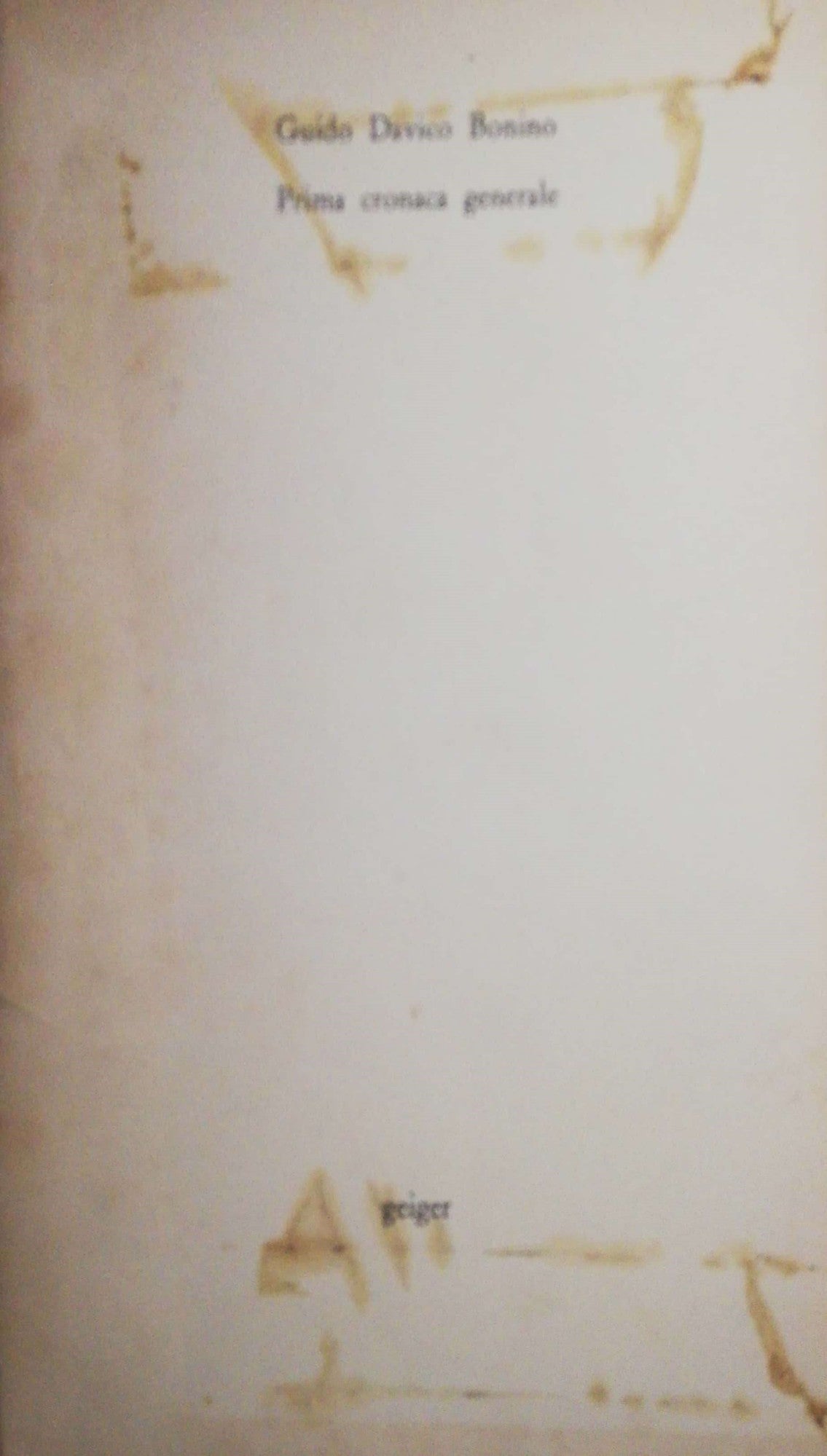 Prima cronaca generale - copertina