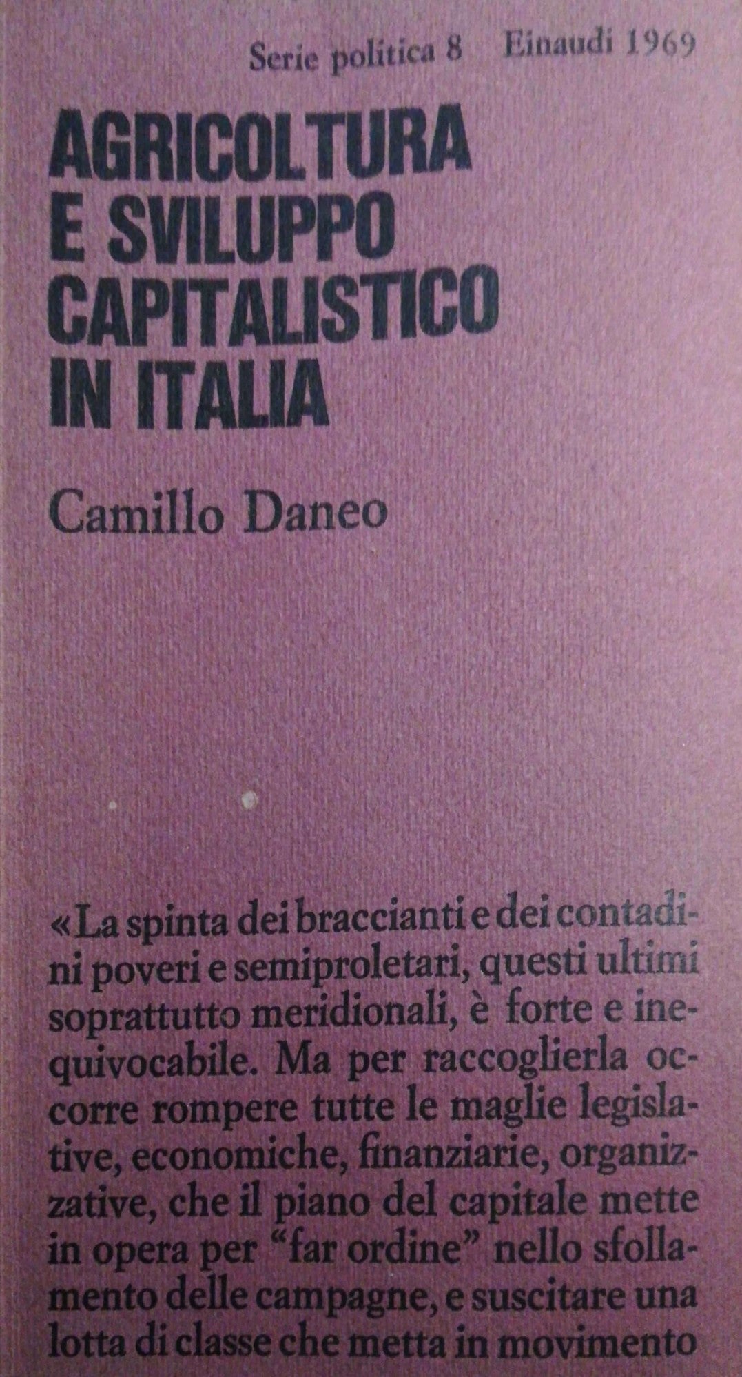 Agricoltura e sviluppo capitalistico in Italia - copertina