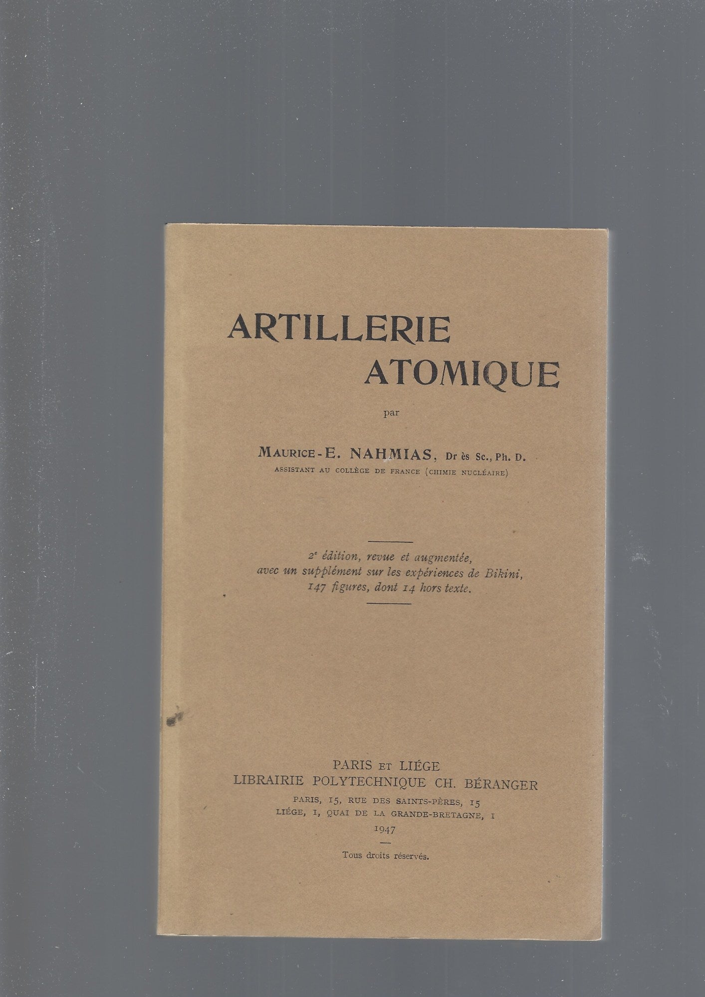 ARTILLERIE ATOMIQUE - copertina