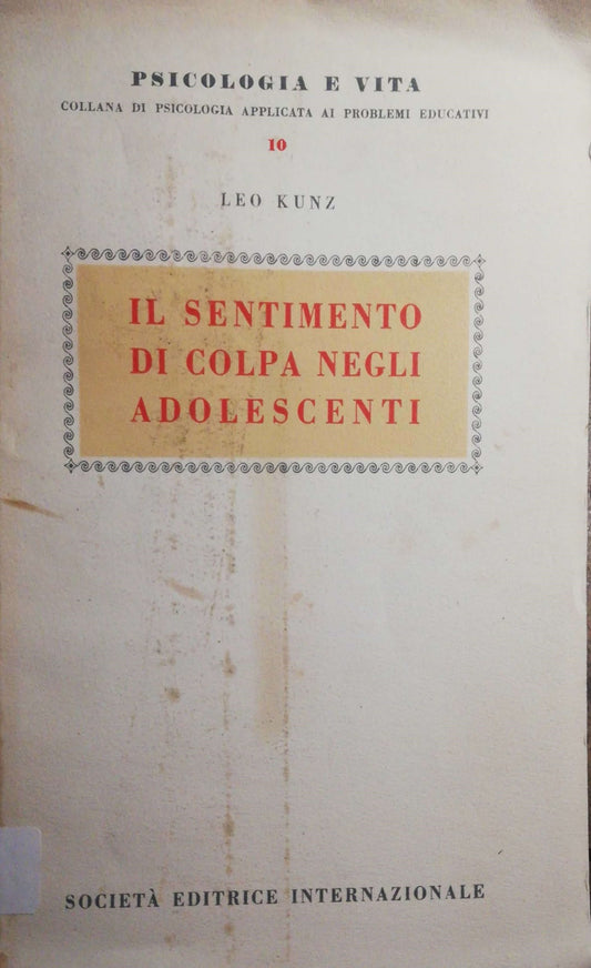 Il sentimento di colpa negli adolescenti - copertina