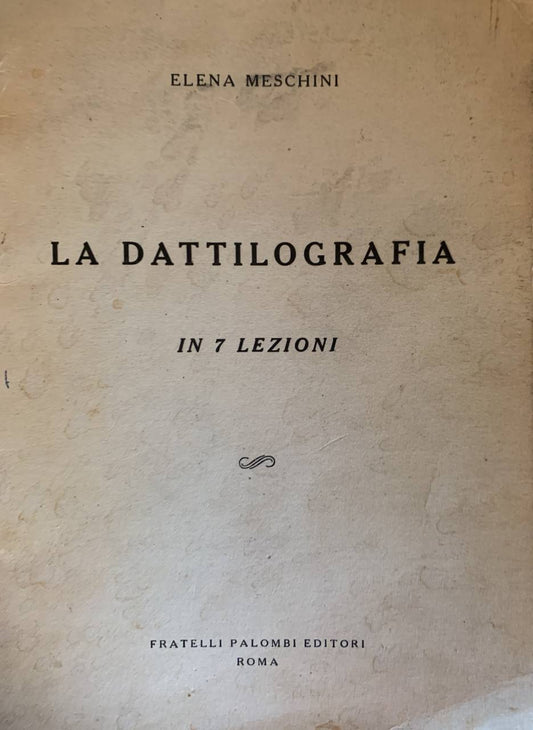 La dattilografia in 7 lezioni - copertina