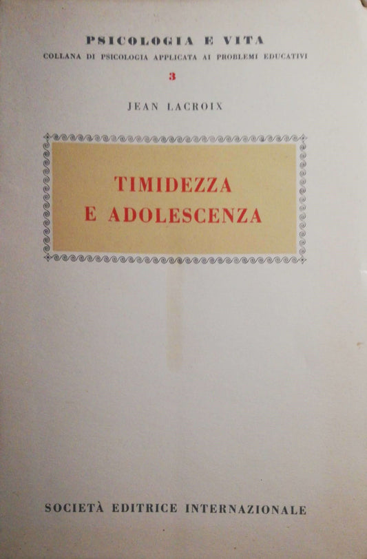Timidezza e adolescenza - copertina