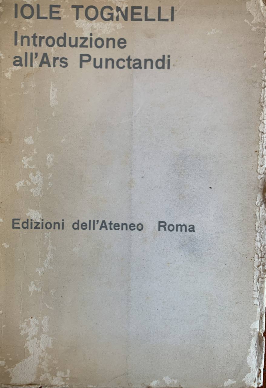 Introduzione all'Ars Punctandi - copertina