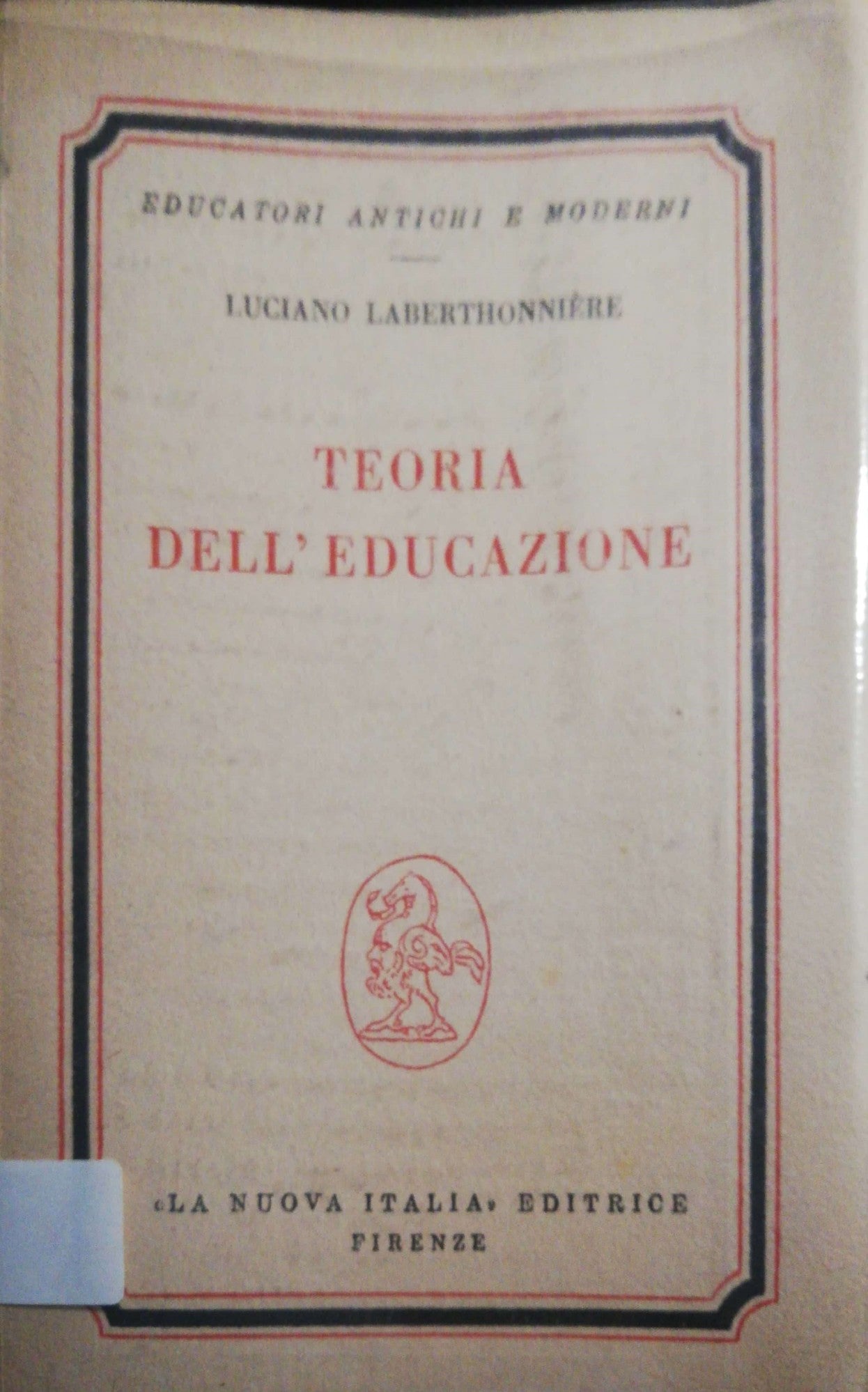 Teoria dell'educazione - copertina