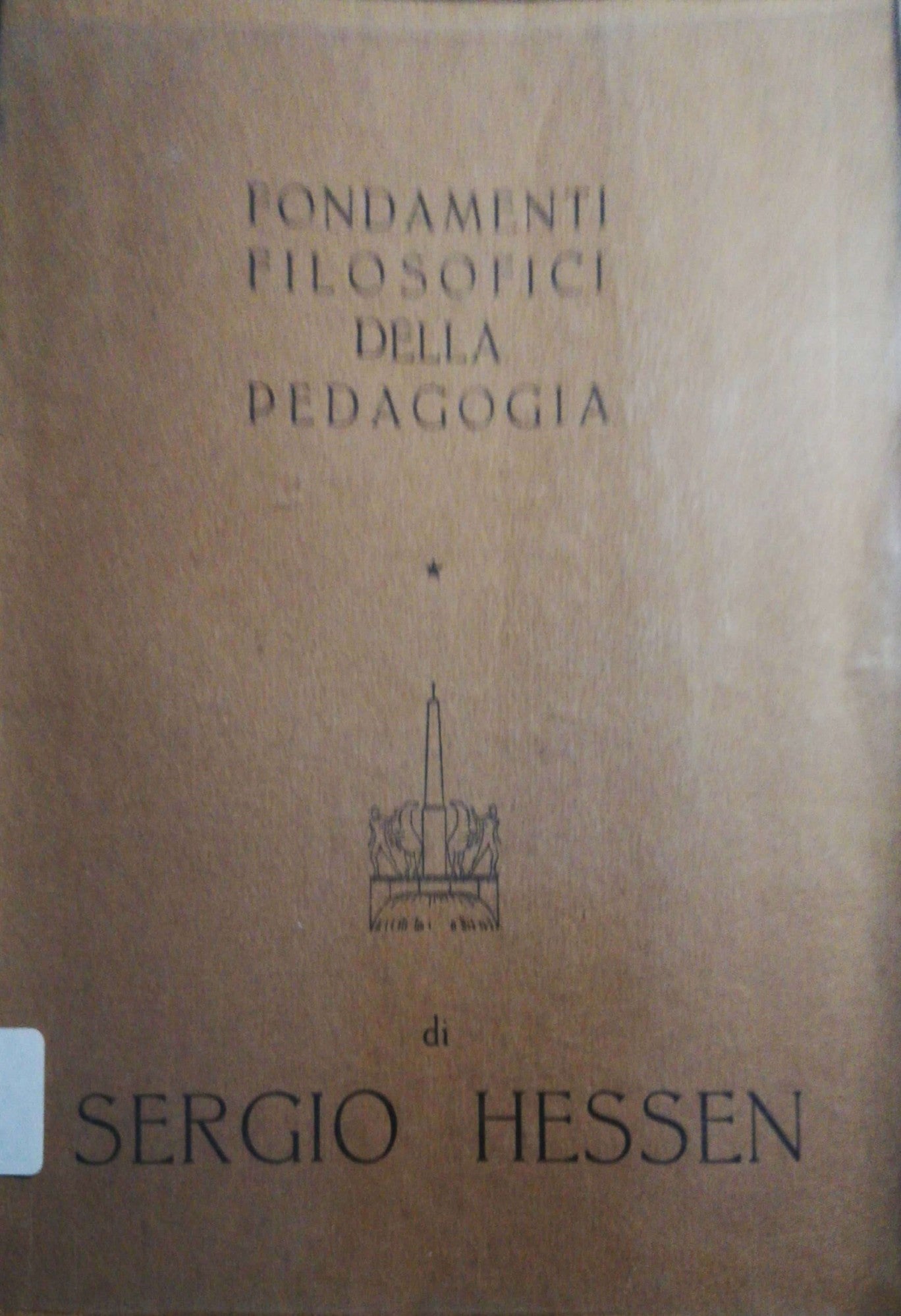 Fondamenti filosofici della pedagogia - copertina