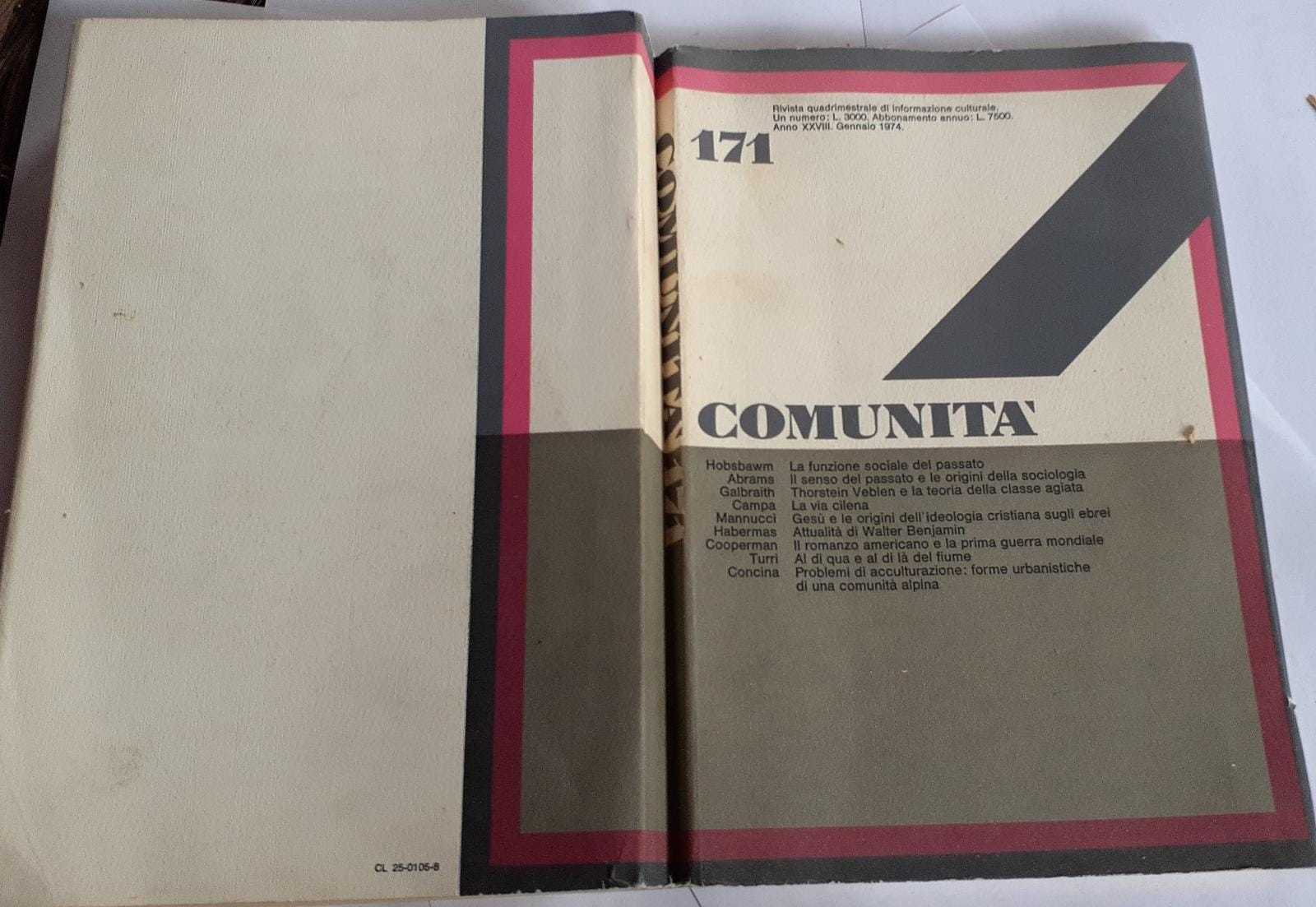 Comunita' N.171 Rivista quadrimestrale di informazione culturale fondata da Adriano Olivetti - copertina