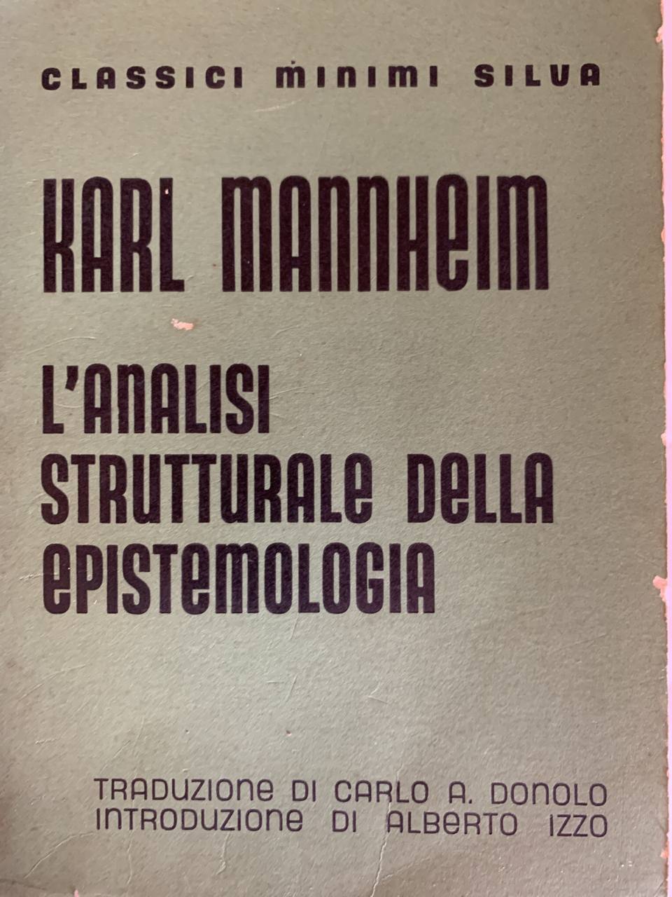 L'analisi strutturale della epistemologia - copertina