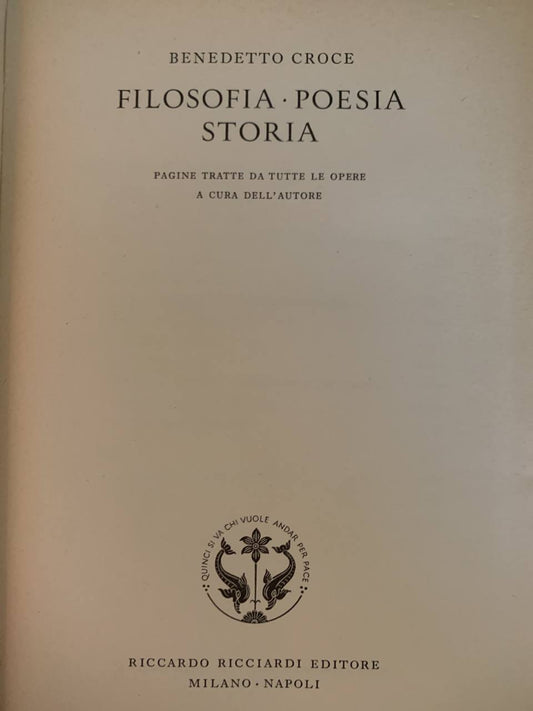 Filosofia, poesia, storia - copertina