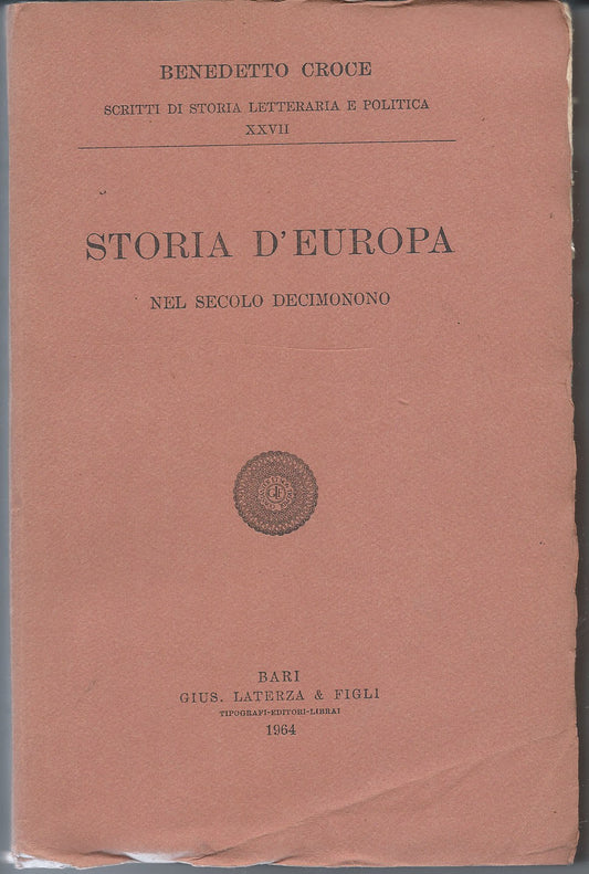 Storia d'Europa - Nel secolo decimonono - copertina