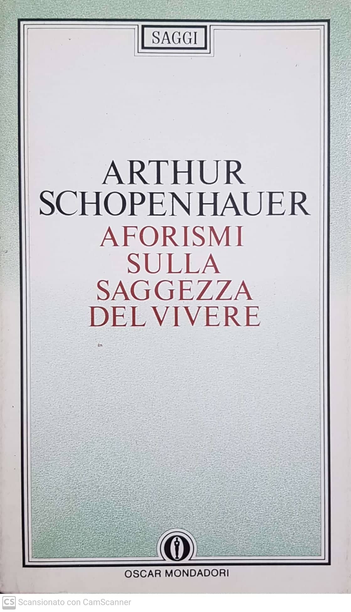 Aforismi sulla saggezza del vivere - copertina