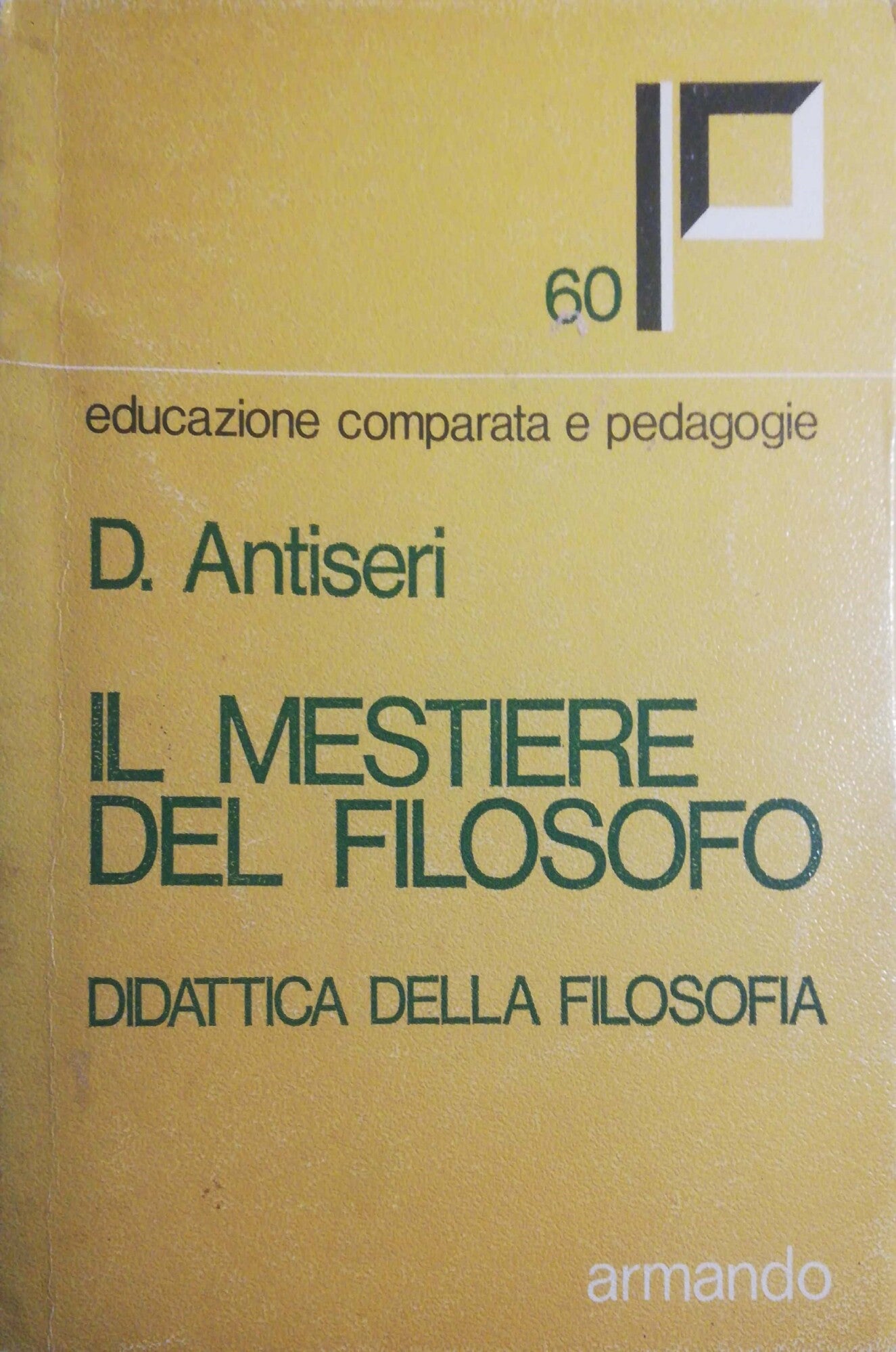 Il mestiere del filosofo, didattica della filosofia - copertina