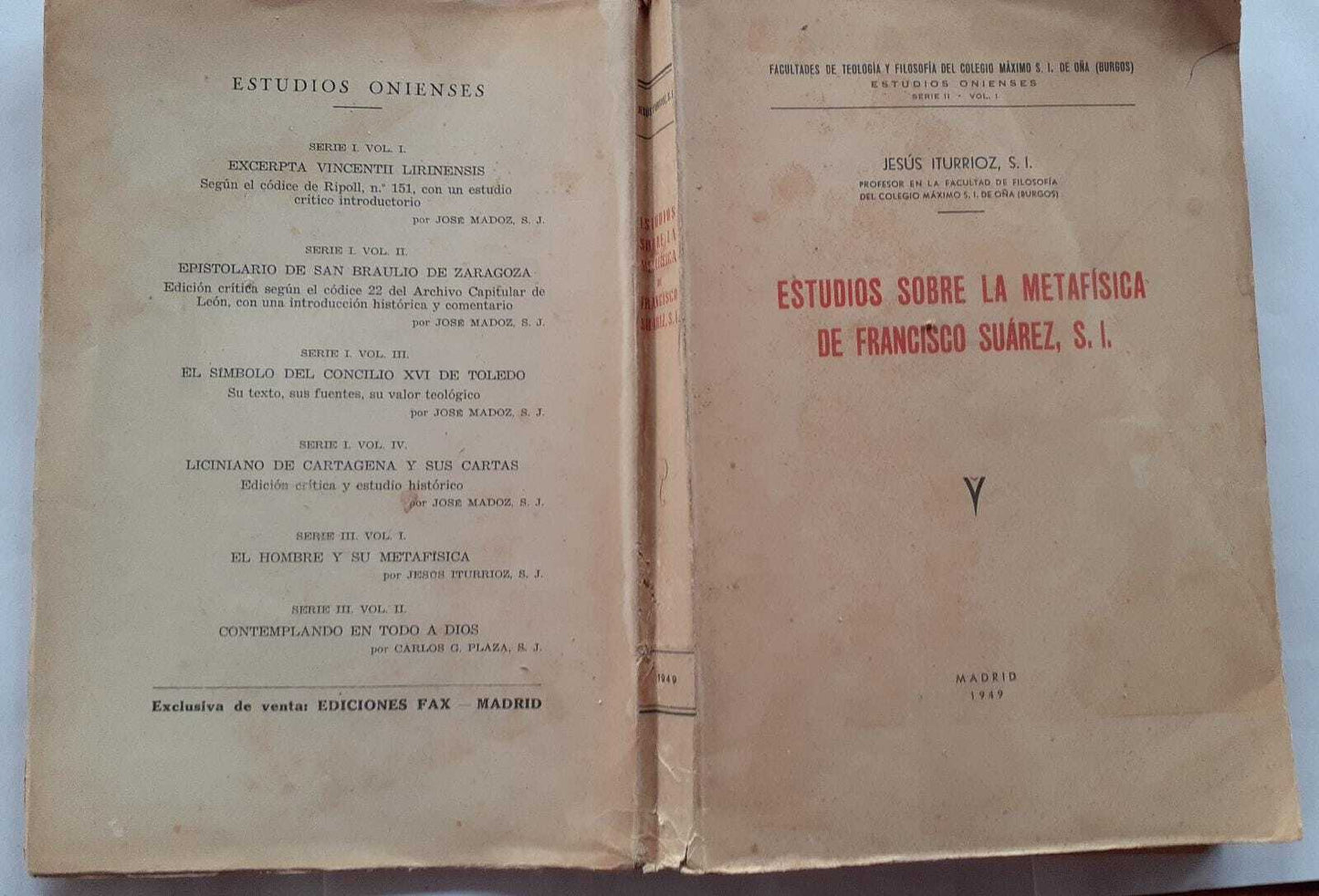 Estudios sobre la metafisica de Francisco Suarez,S.I. - copertina