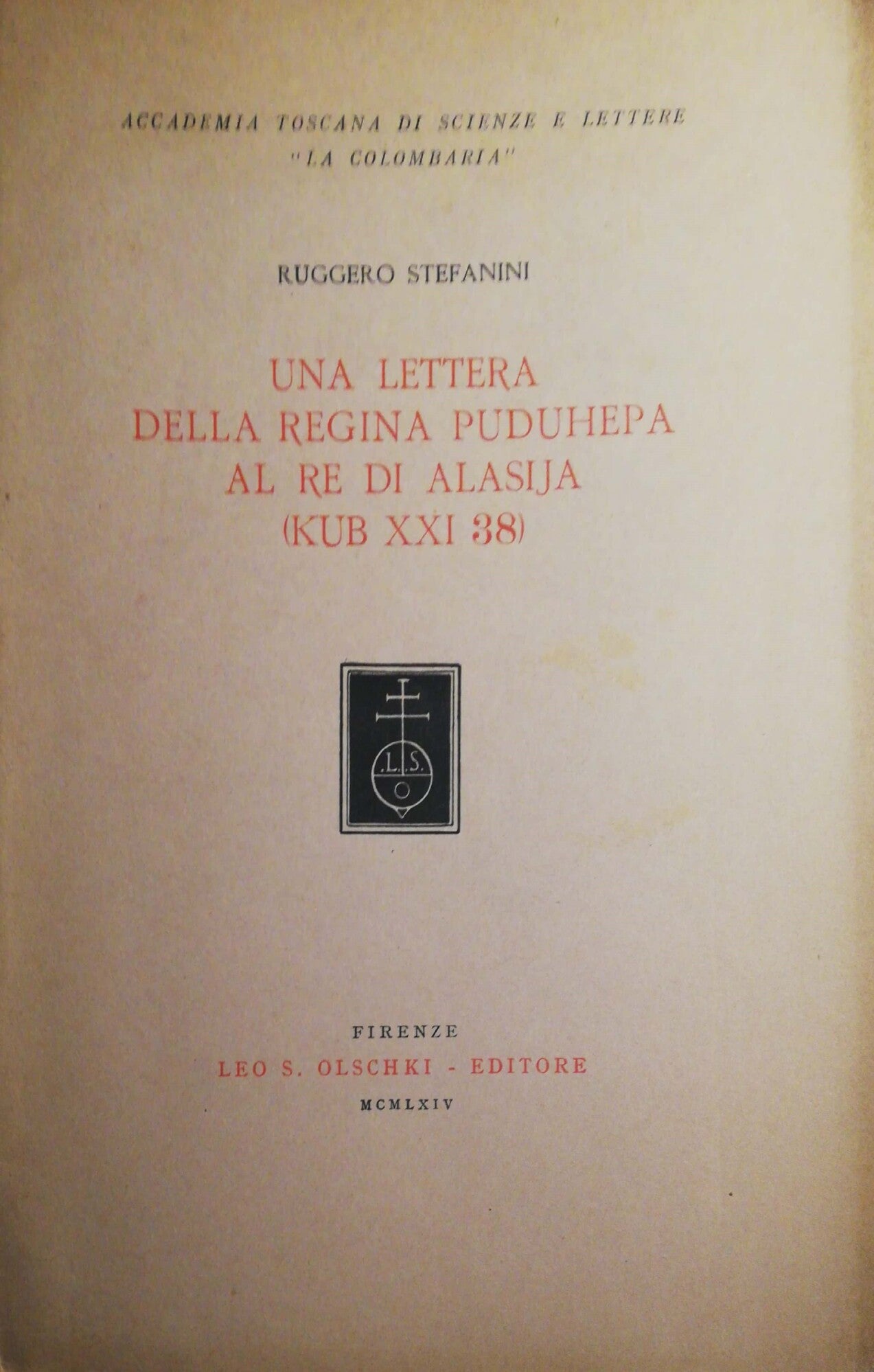 Una lettera della regina Puduhepa al re di Alasija - copertina
