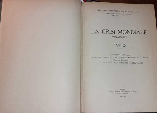La crisi mondiale. Volume II. 1915 - copertina