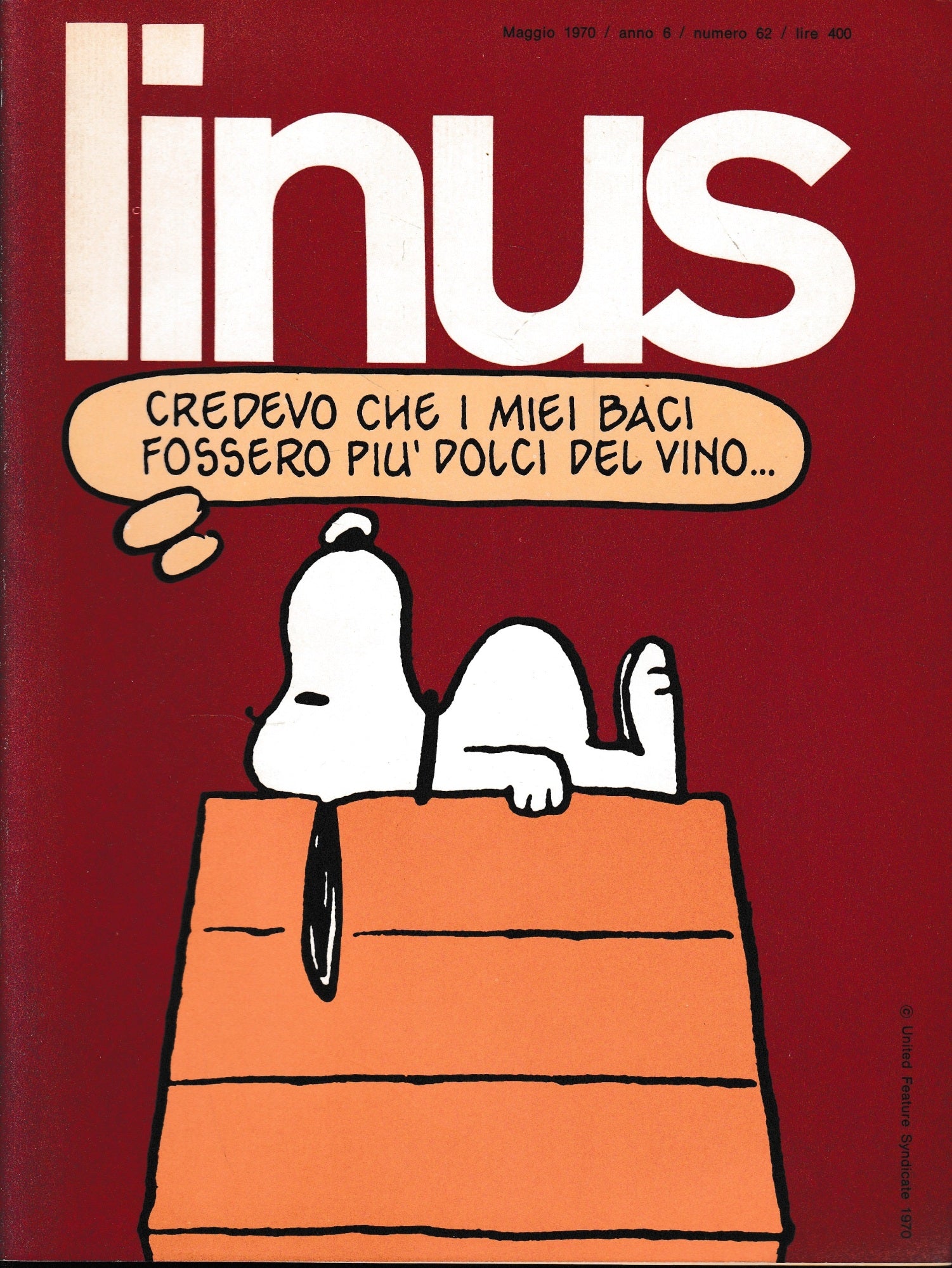 Linus. Maggio 1970 / anno 6 / n. 62 - copertina