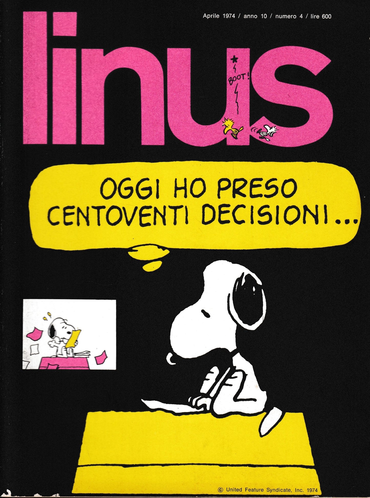 Linus. Aprile 1974 / anno 10 / n. 4 - copertina