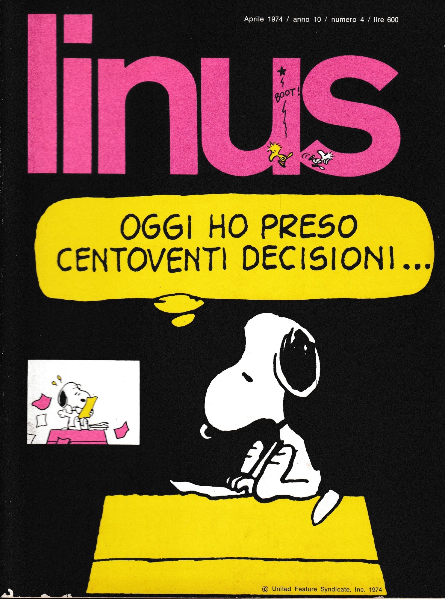 Linus. Aprile 1974 / anno 10 / n. 4 - copertina