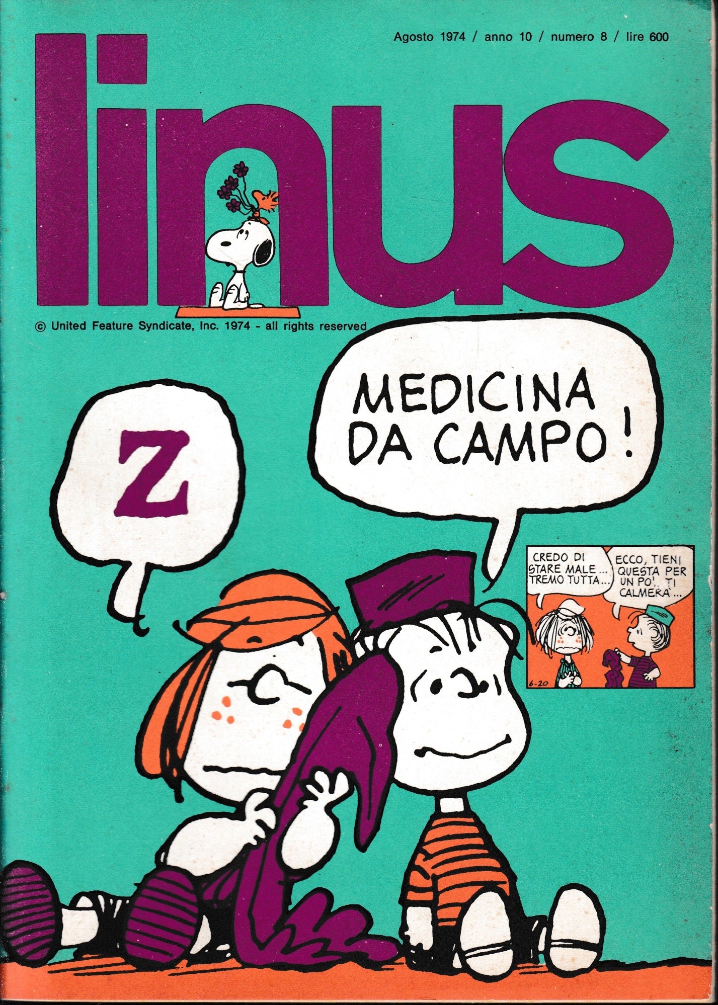 Linus. Agosto 1974 / anno 10 / n. 8 - copertina