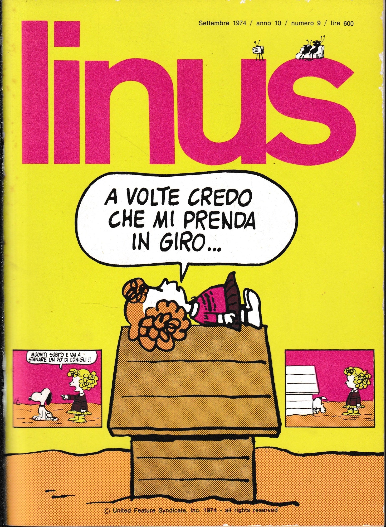 Linus. Settembre 1974 / anno 10 / n. 9 - copertina