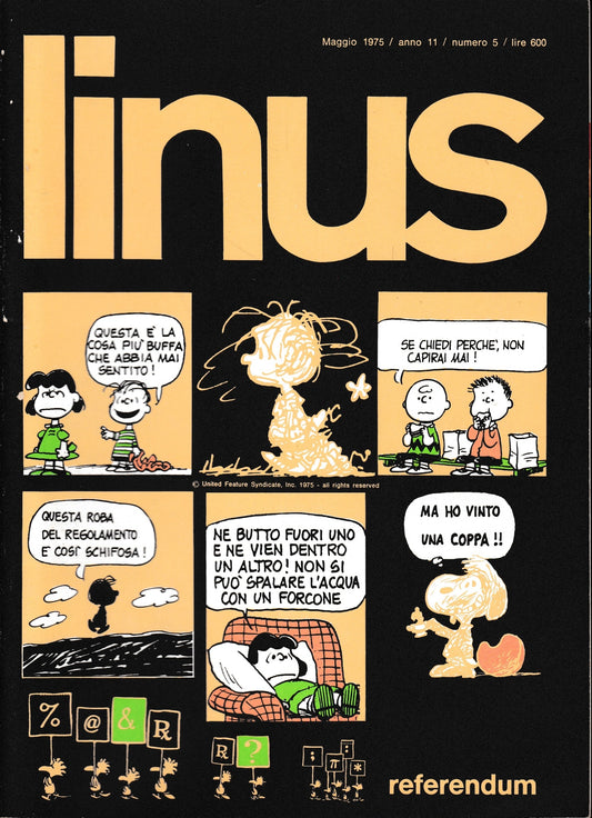 Linus. maggio 1975 / anno 11 / n. 5 - copertina