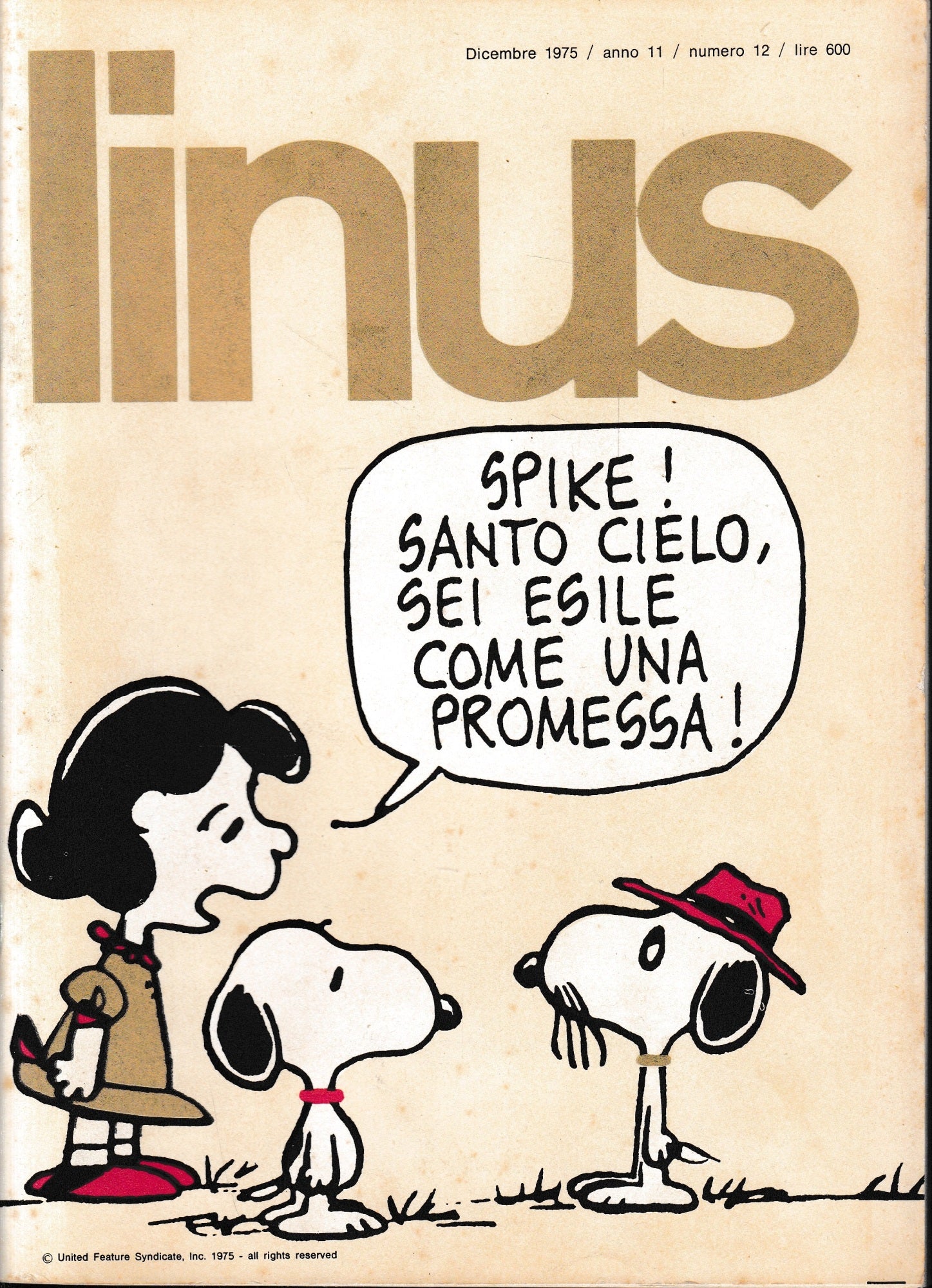 Linus. Dicembre 1975 / anno 11 / n. 12 - copertina
