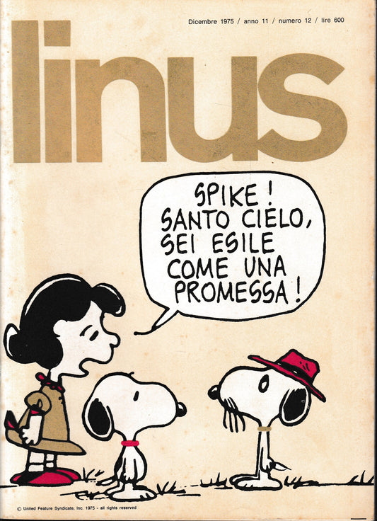 Linus. Dicembre 1975 / anno 11 / n. 12 - copertina