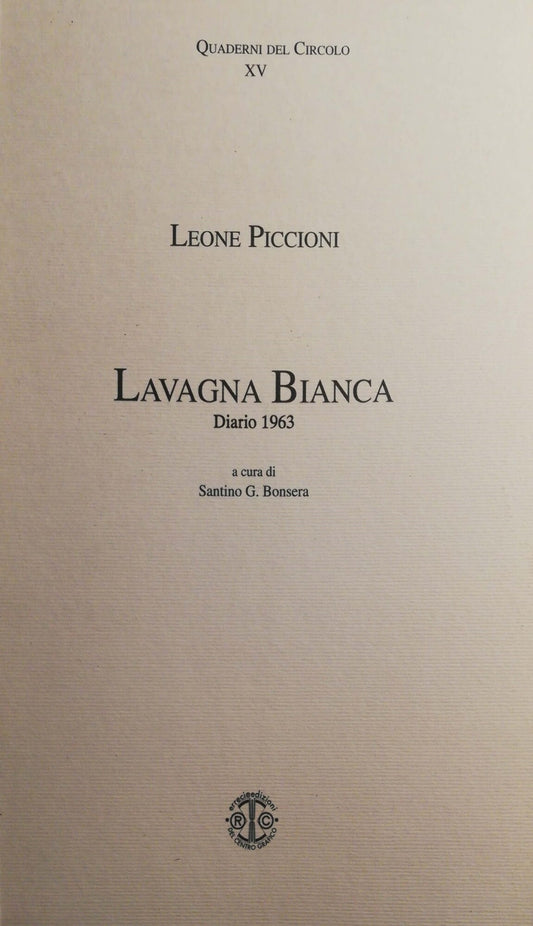 Lavagna bianca, diario 1963 - copertina