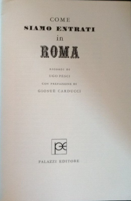 Come siamo entrati in Roma - copertina
