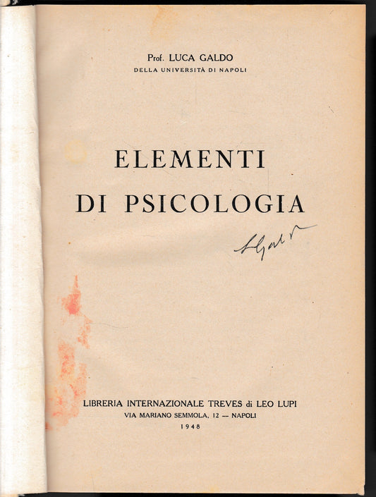 Elementi di Psicologia - copertina