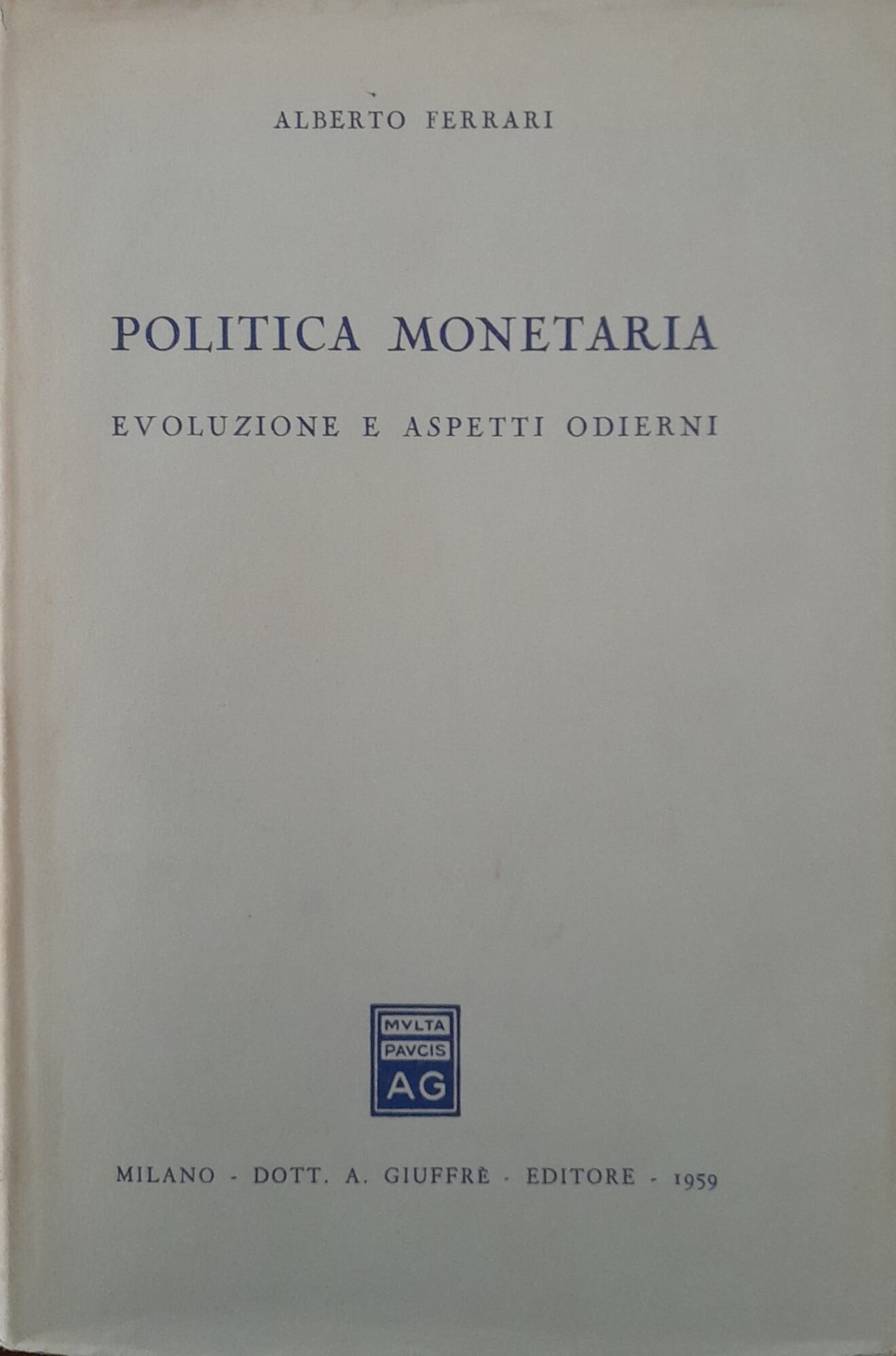 Politica monetaria - copertina