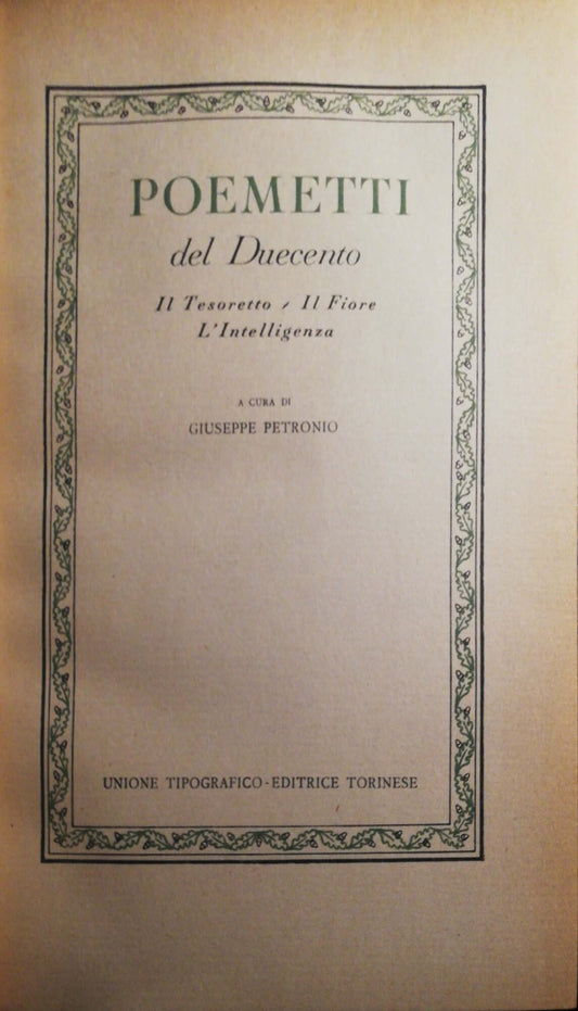 Poemetti del Duecento - copertina