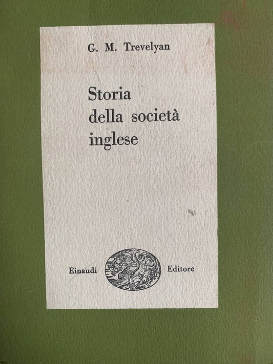 Storia della società inglese - copertina