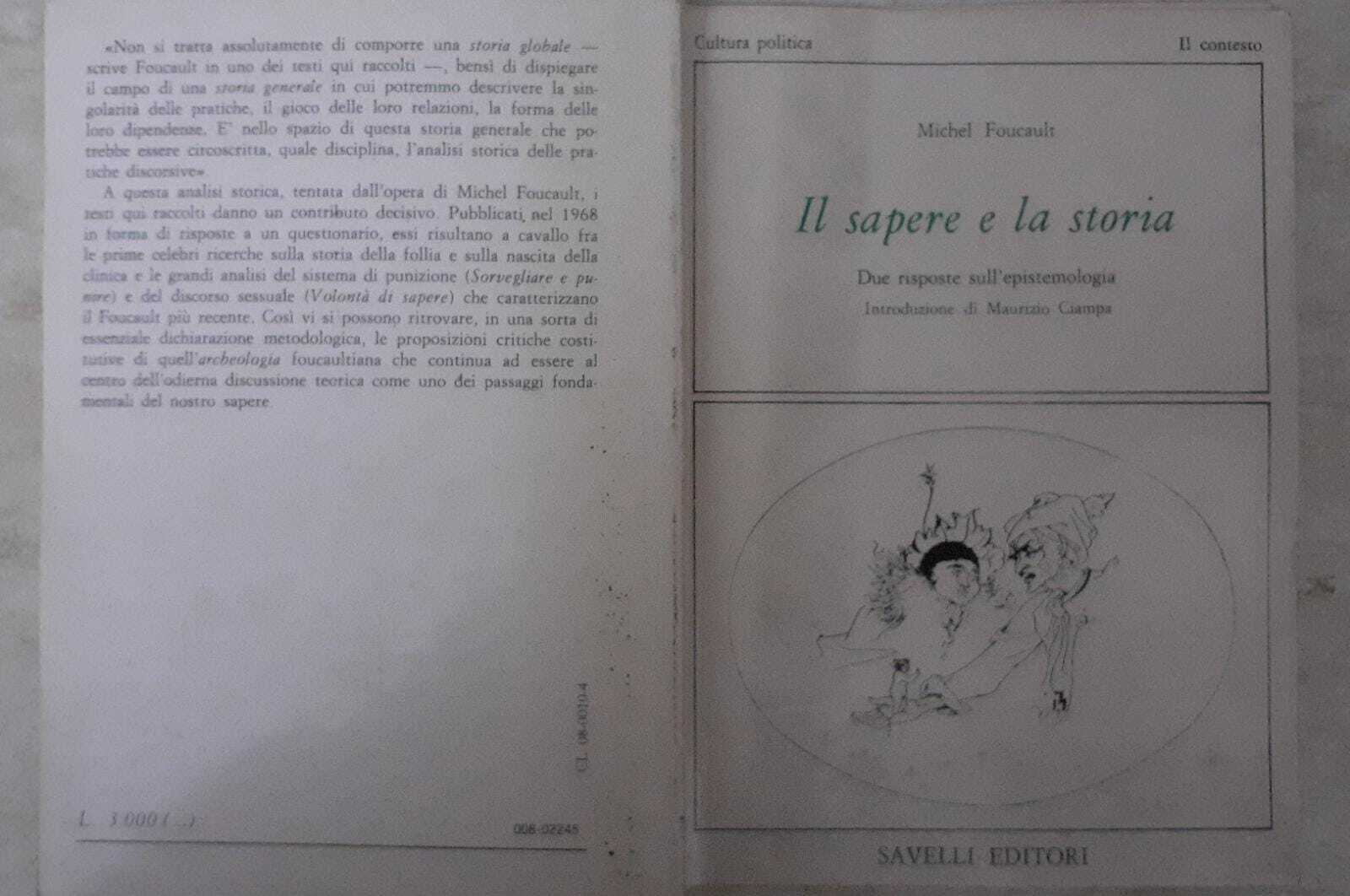 Il sapere e la storia. Due risposte sull'epistemologia - copertina