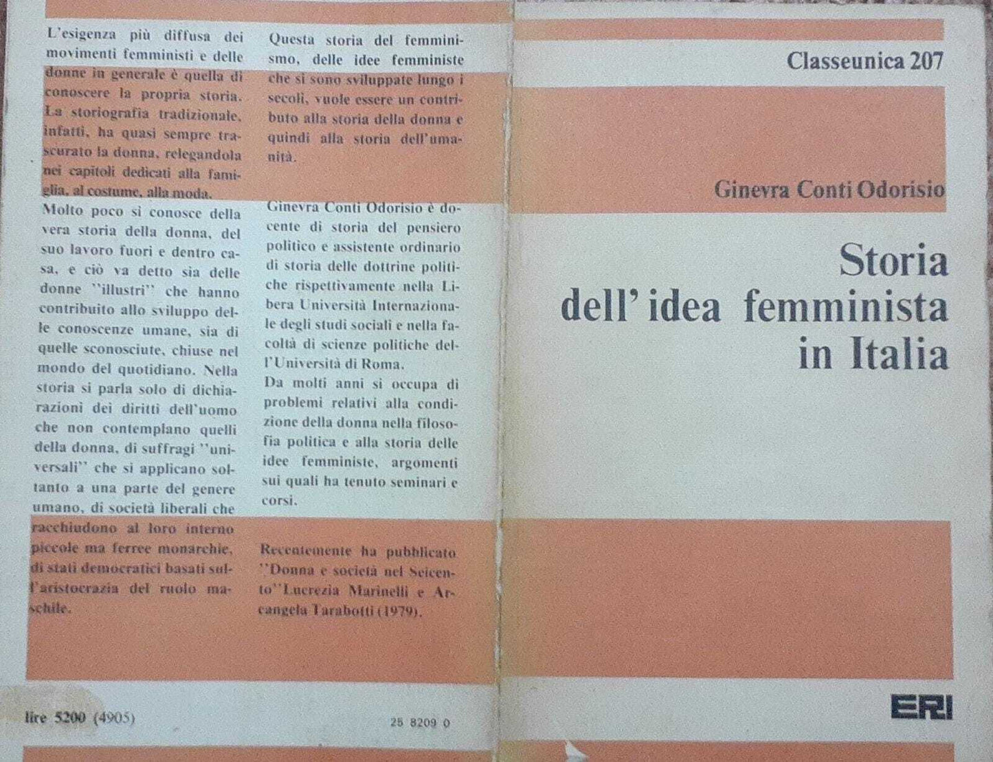 Storia dell'idea femminista in Italia - copertina
