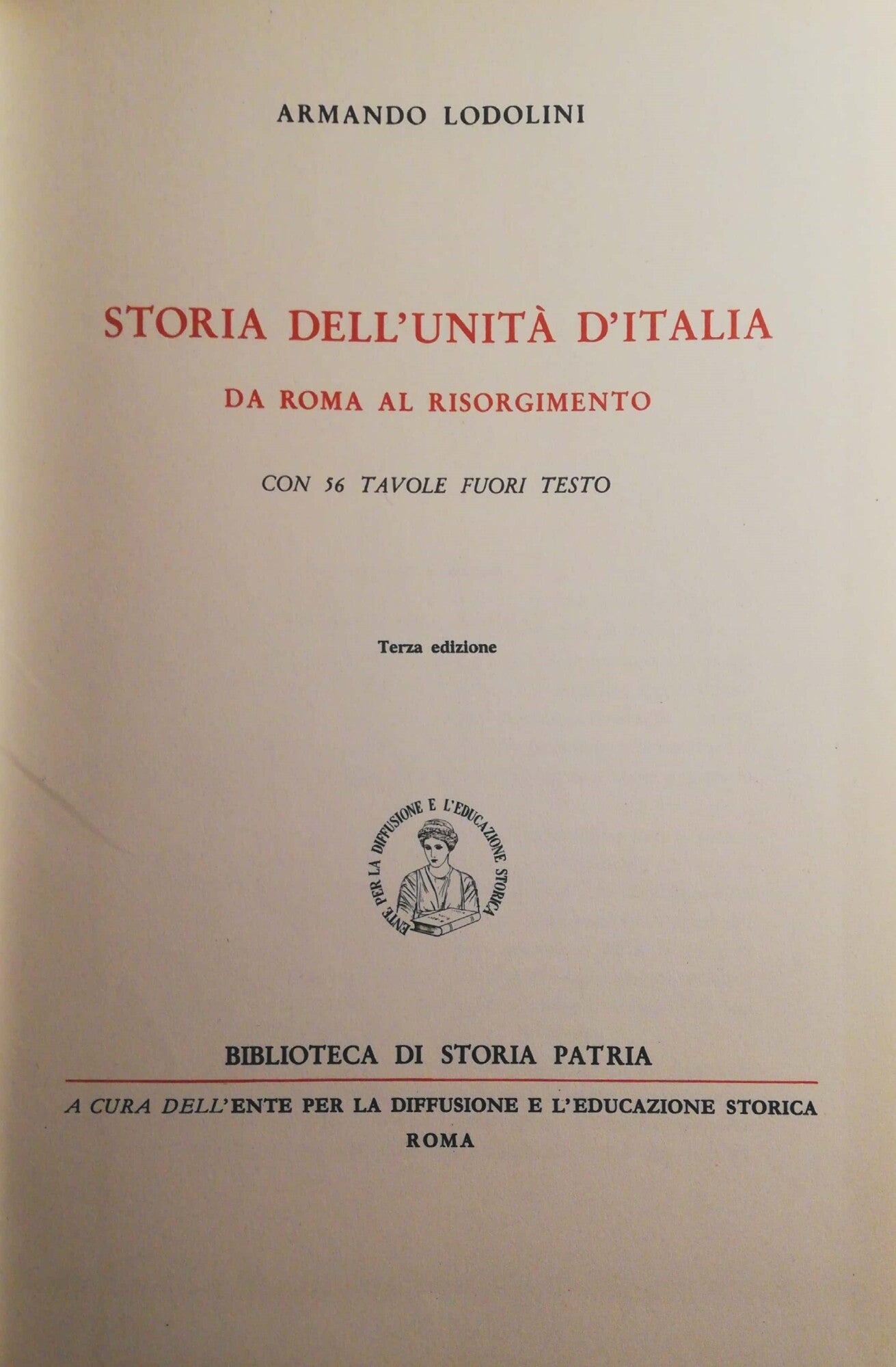 Storia dell'unità d'Italia da Roma al Risorgimento - copertina