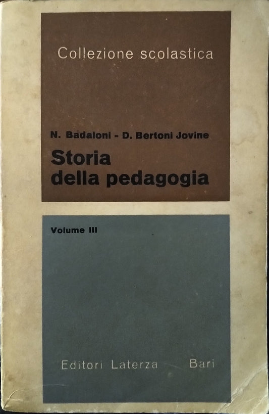 Storia della pedagogia. Volume III - copertina