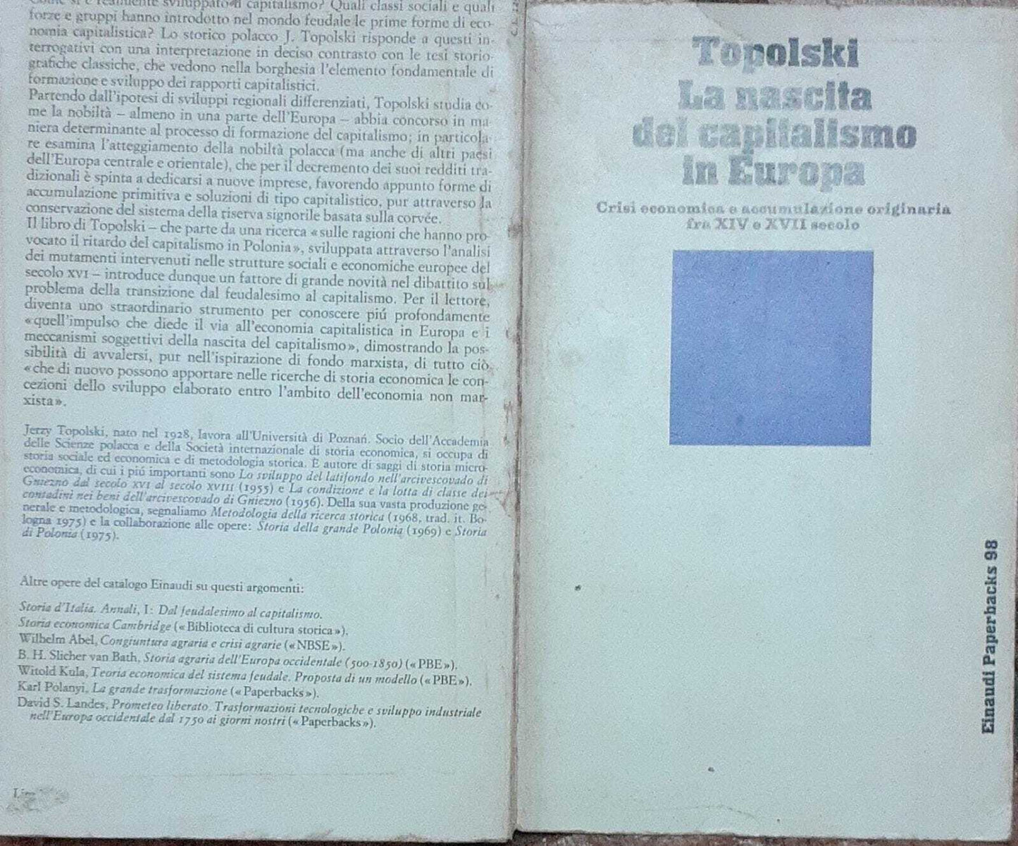 La nascita del capitalismo in Europa. Crisi economica e accumulazione originaria fra XIV e XVII secolo - copertina