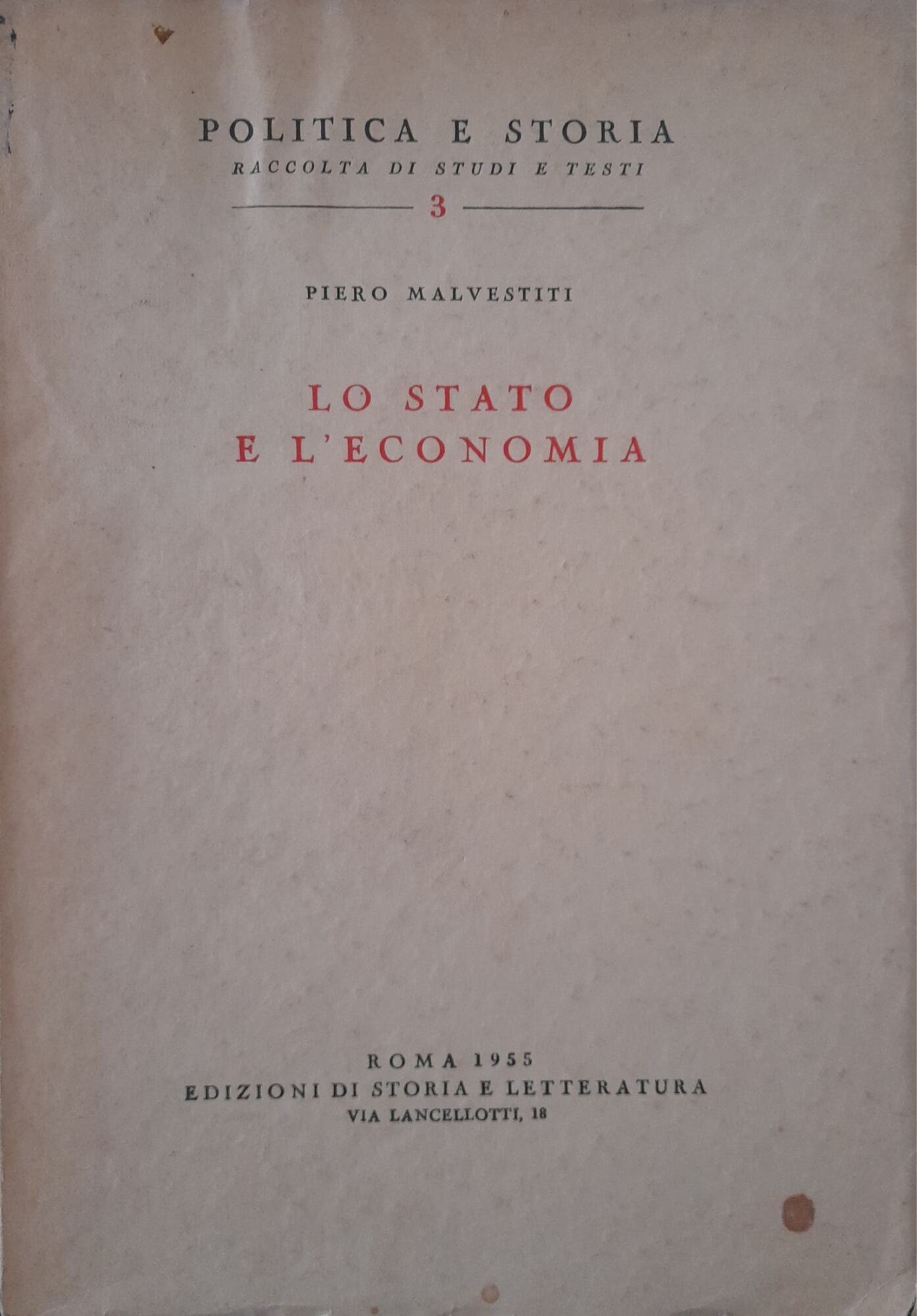 Lo stato e l'economia - copertina