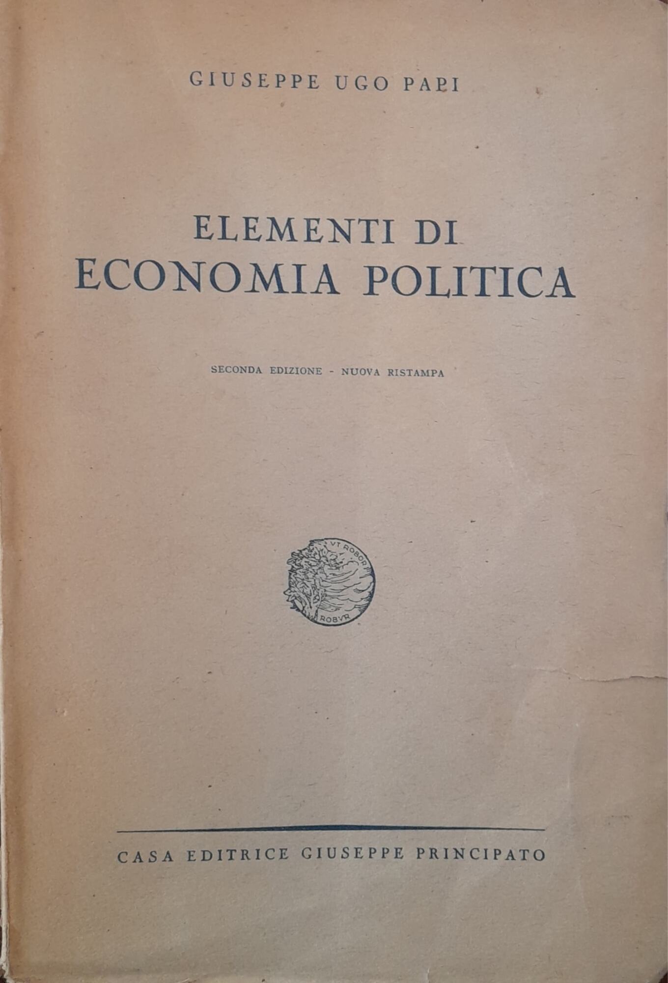 Elementi di economia politica - copertina
