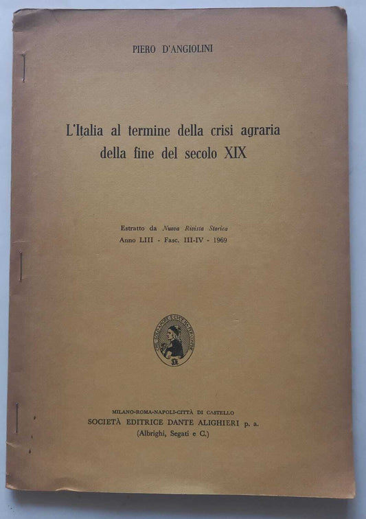 L'Italia al termine della crisi agraria della fine del secolo XIX. (Estratto) - copertina