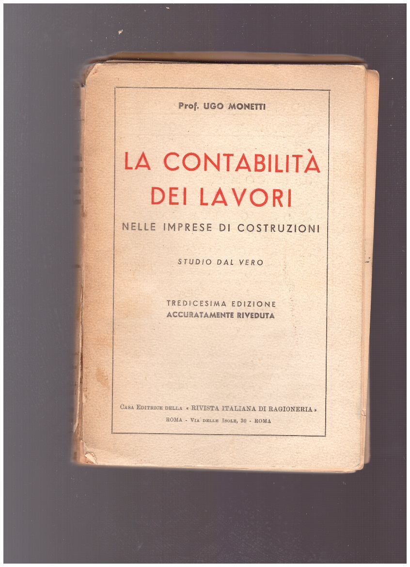 LA CONTABILITA' DEI LAVORI NELLE IMPRESE DI COSTRUZIONI - copertina