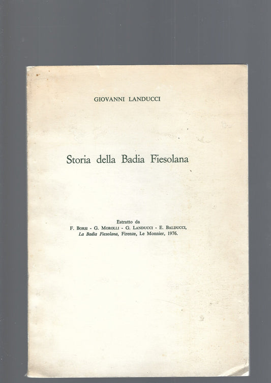 STORIA DELLA BADIA FIESOLANA - copertina