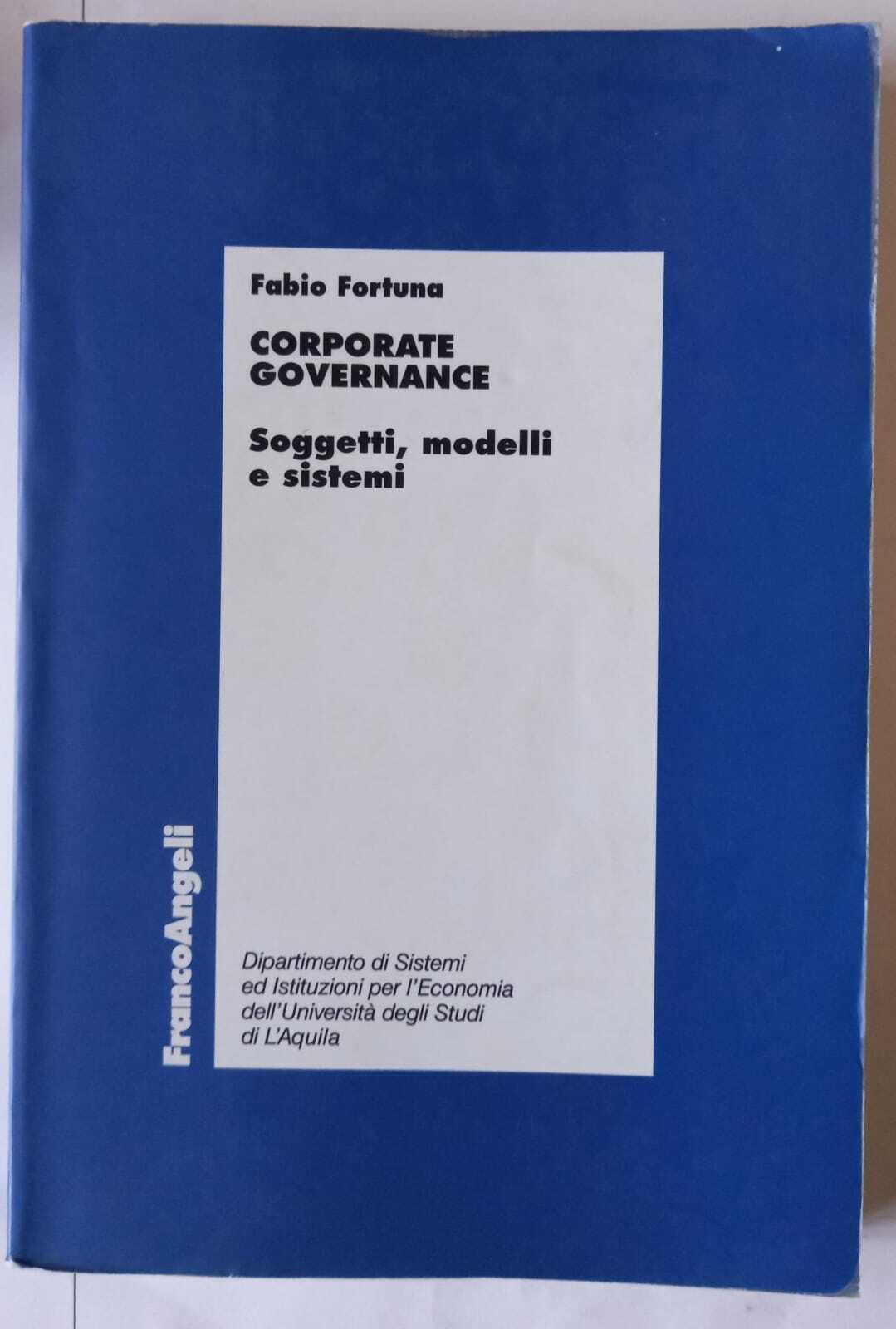 Corporate governance. Soggetti, modelli e sistemi - copertina