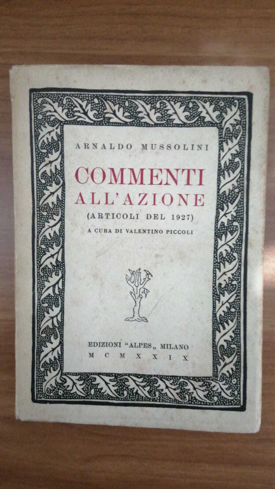Commenti all'azione. ( articoli del 1927 ) - copertina