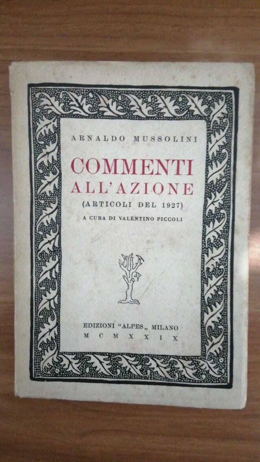 Commenti all'azione. ( articoli del 1927 ) - copertina