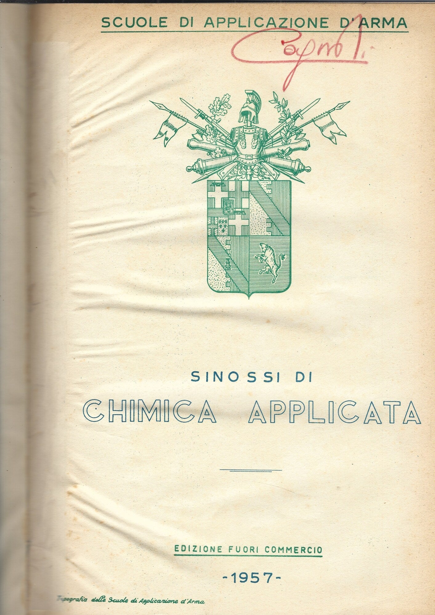 SINOSSI DI CHIMICA APPLICATA - copertina