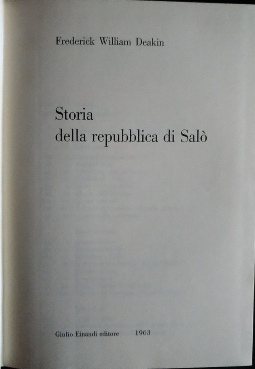 Storia della repubblica di Salò - copertina